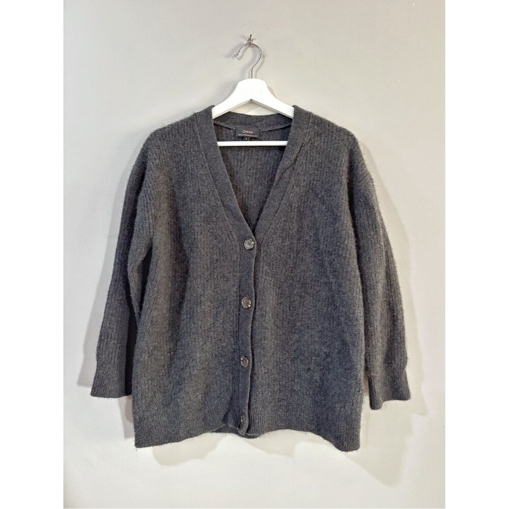 Quince Cashmere Cardigan Sweater Women S Gray Mongolian Wool Quiet Luxury Chic